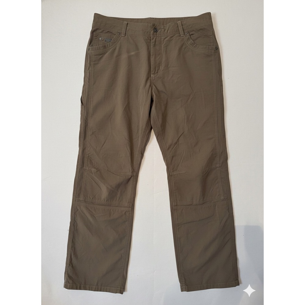 Kuhl Mens Pants Khaki Tan Straight Leg Cargo Utility Outdoor Size 42x32